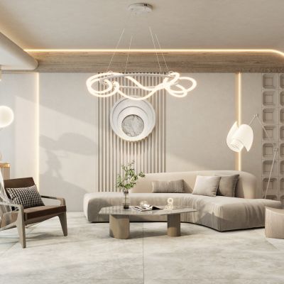 奶油诧寂风客厅沙发墙