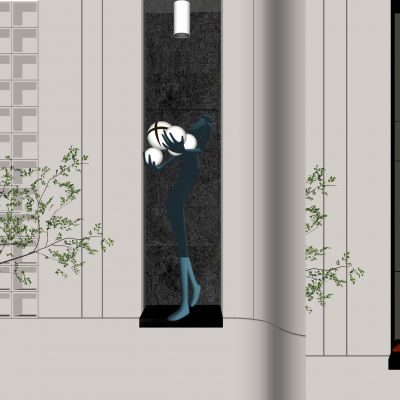 现代雕塑摆件装置