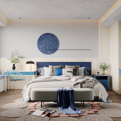 蓝色男孩儿童房