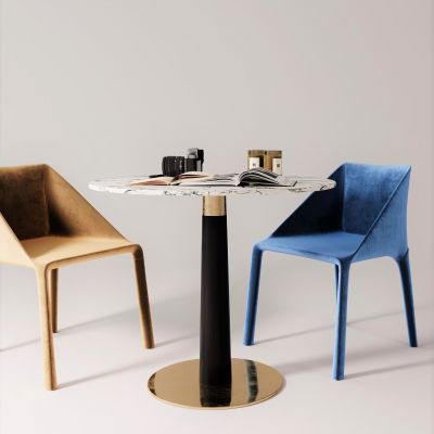 现代圆形轻奢休闲桌椅