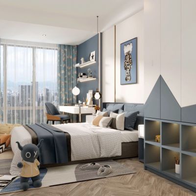 现代男孩儿童房