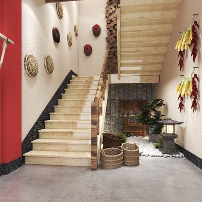 中式农家乐楼梯