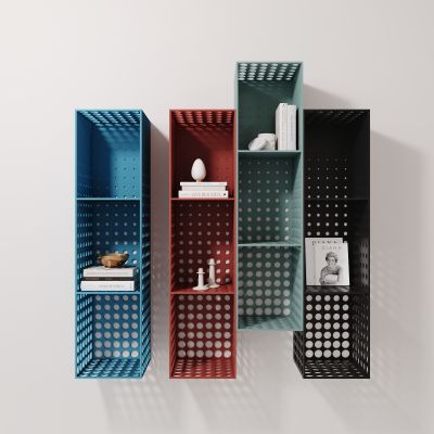 北欧彩色洞洞柜子