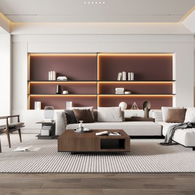 现代风格的客厅