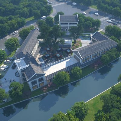 新中式建筑鸟瞰