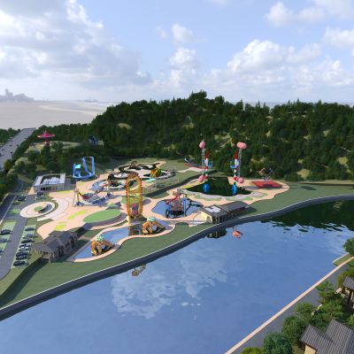 现代游乐场鸟瞰