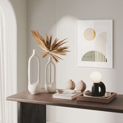 书籍台灯 挂画干花饰品摆件