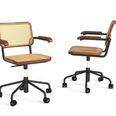 侘寂风藤编办公椅