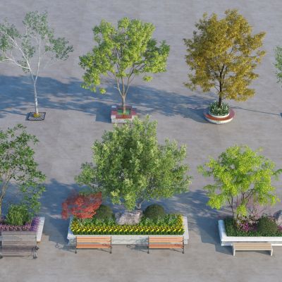 现代乔木3D模型