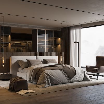 现代双人床卧室