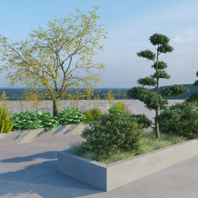 现代花坛3D模型