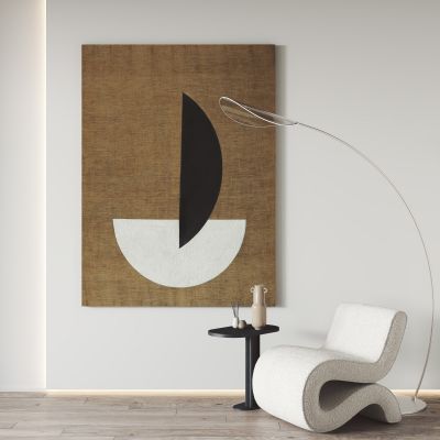 现代单椅挂画组合 