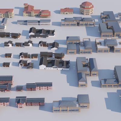 中式配景楼3D模型