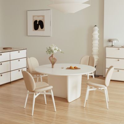 现代奶油风餐桌椅