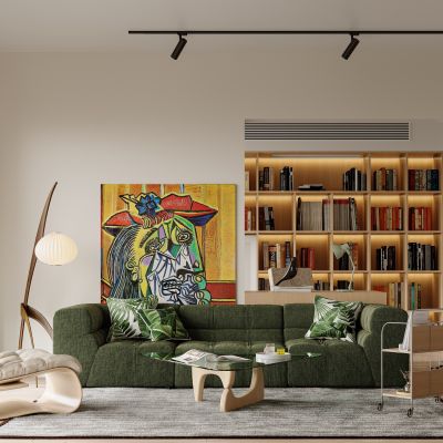 现代原木色复式客餐厅