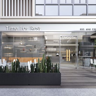 现代咖啡店门头