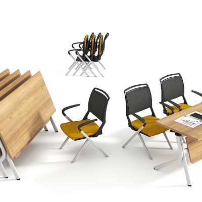 现代办公桌椅组合_培训桌椅_折叠桌_会议椅