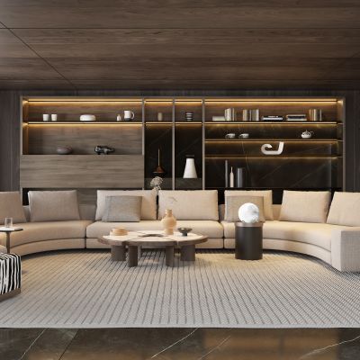 现代风格的客厅