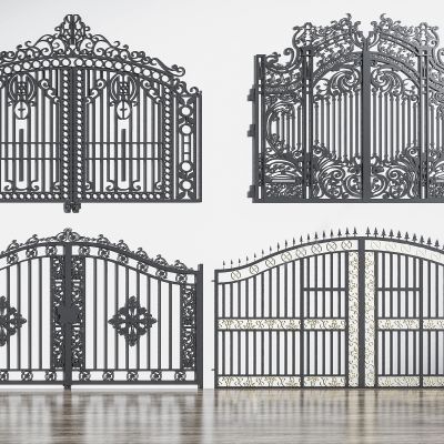 简欧铁艺大门_不锈钢围墙门