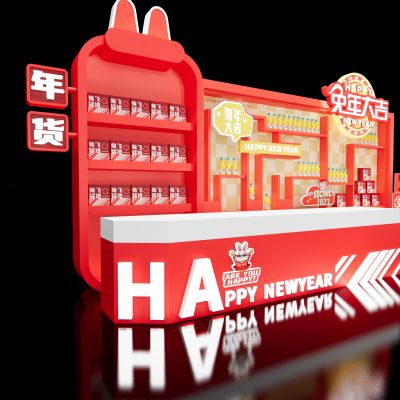 新中式兔年美陈SU模型