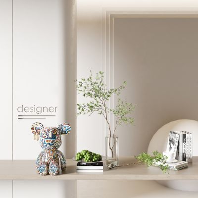 书籍暴力熊 绿植果盘 装饰摆件