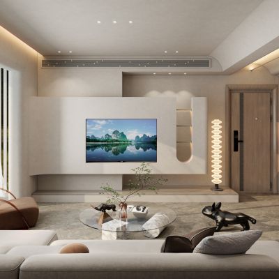 奶油诧寂风悬挂墙客厅