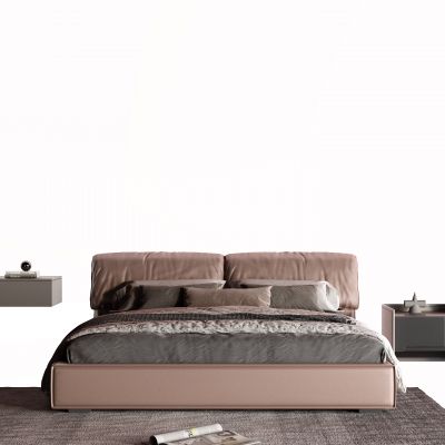 现代皮革床