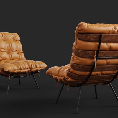 休闲软包椅3D模型