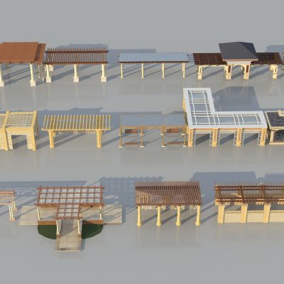 欧式长廊 木廊架