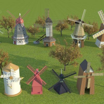 北欧风车3D模型