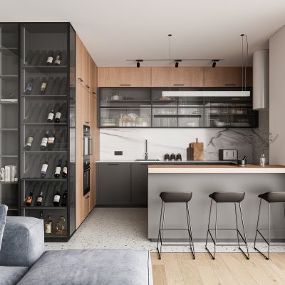 现代岛台厨房餐厅