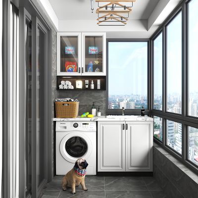 现代阳台洗衣房
