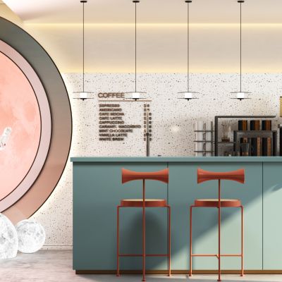 现代简约咖啡厅吧台