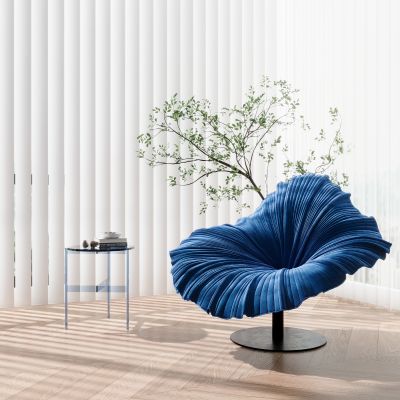 现代荷叶休闲椅边几组合