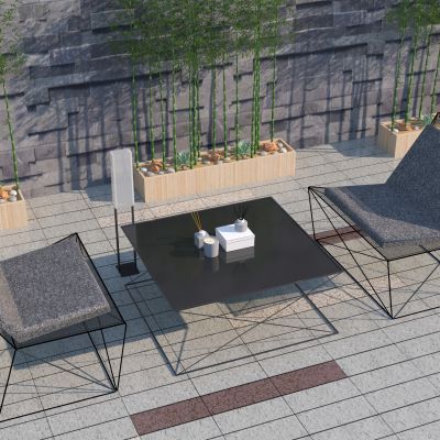 现代户外铁艺休闲椅