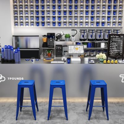 现代工业风咖啡吧台