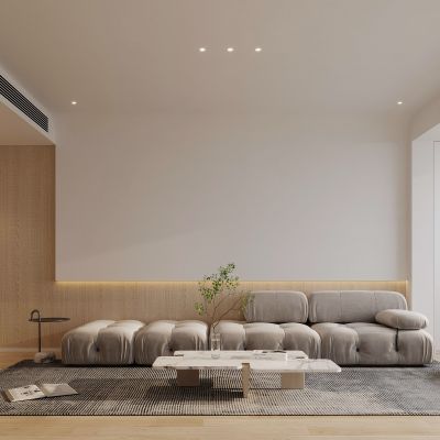 现代原木色客厅