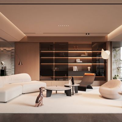 现代风格的客厅