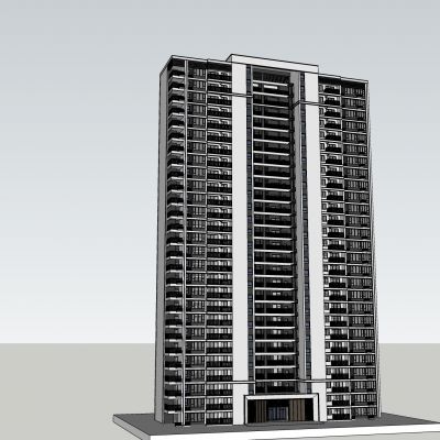 现代风格高层住宅3D模型