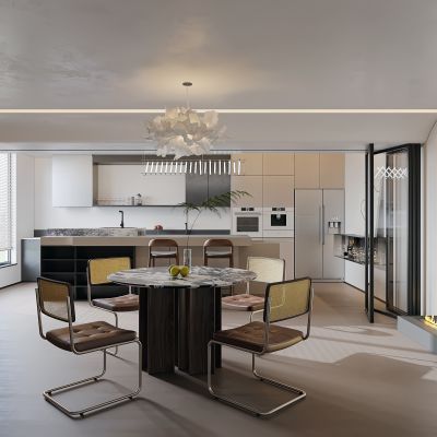 现代侘寂风餐厅 厨房