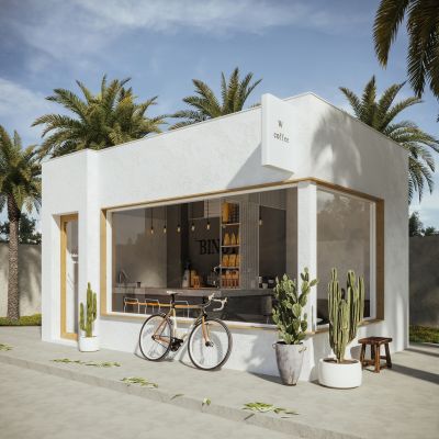 现代奶茶咖啡店门头