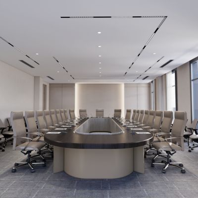 现代会议室 会议桌 办公椅 大会议室
