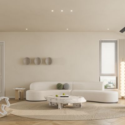 现代奶油风客厅