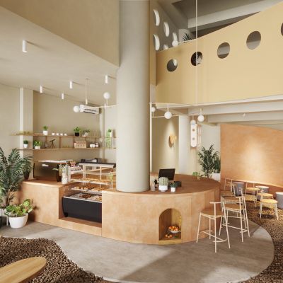 现代侘寂咖啡甜品店