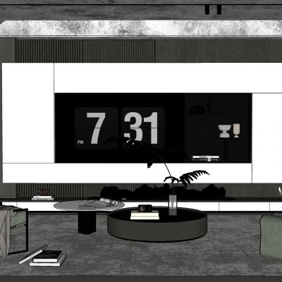 现代电视背景墙