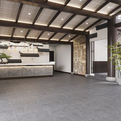 中式酒店大堂 前台 接待厅