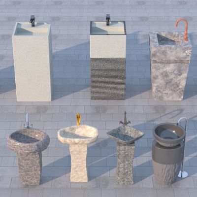 现代户外洗手盆