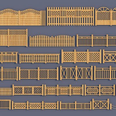 新中式实木栏杆 护栏 小院围栏
