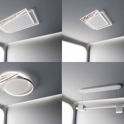 客厅灯 餐厅灯 卧室灯组合 简约时尚 轻奢几何灯