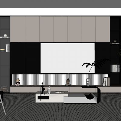 现代电视背景墙